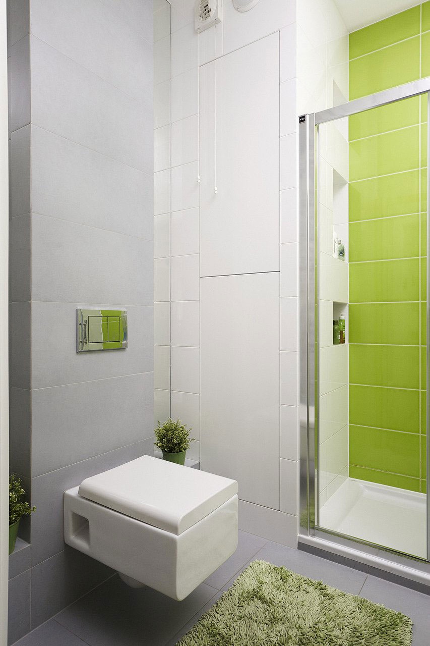 现代风格二居室时尚家居卫生间有浴室灰色瓷砖