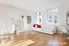 53平米的极简小户型现代客厅实木地板装修效果图