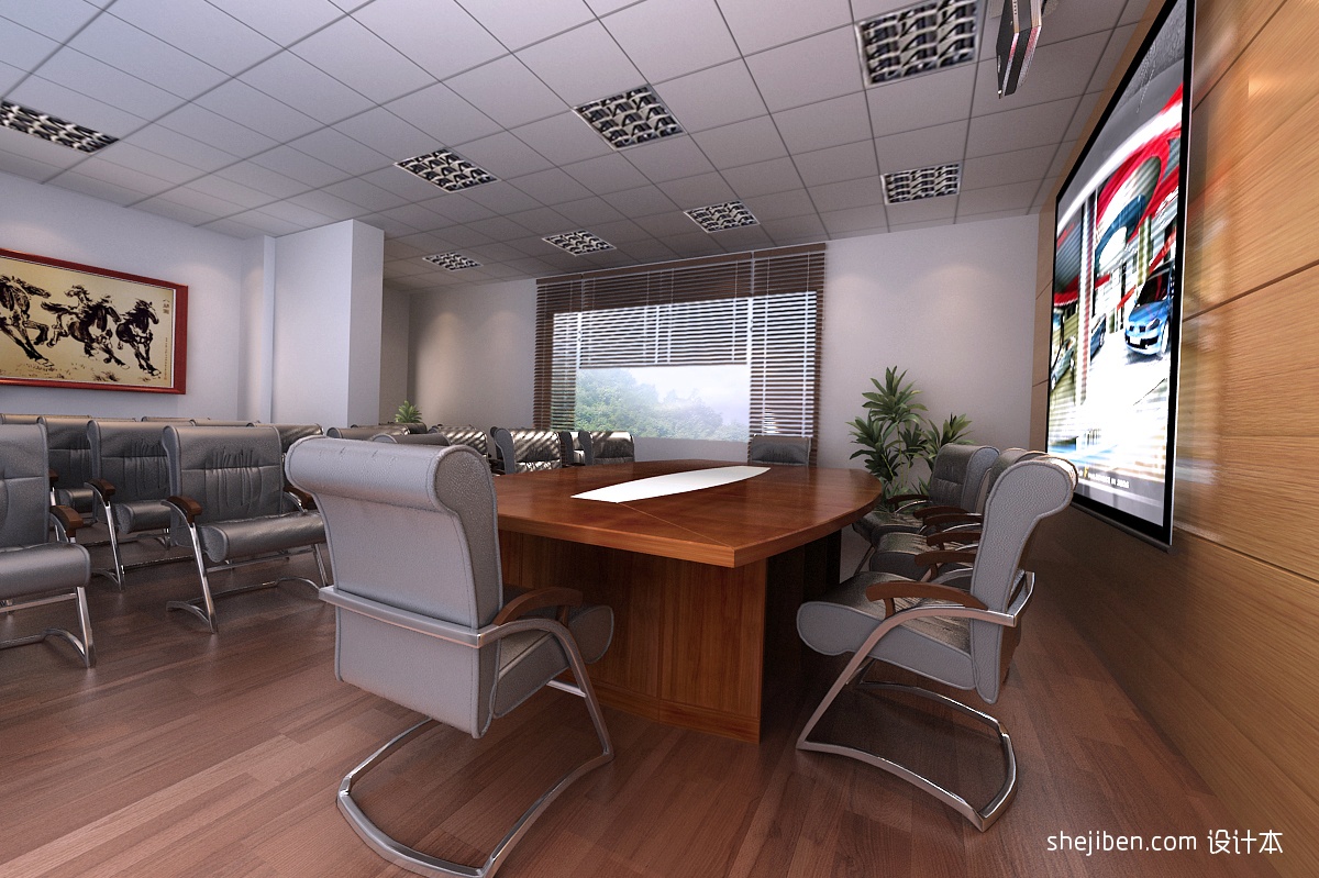 办公室红木办公家具 – 设计本装修效果图