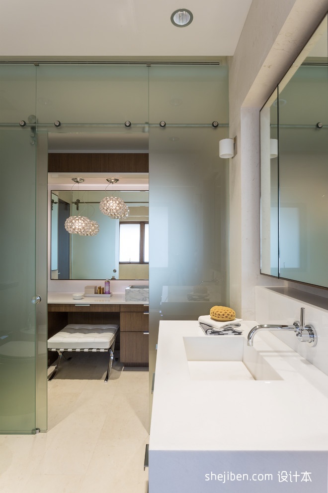 2013现代风格样板房干湿分离主卫生间洗手盆