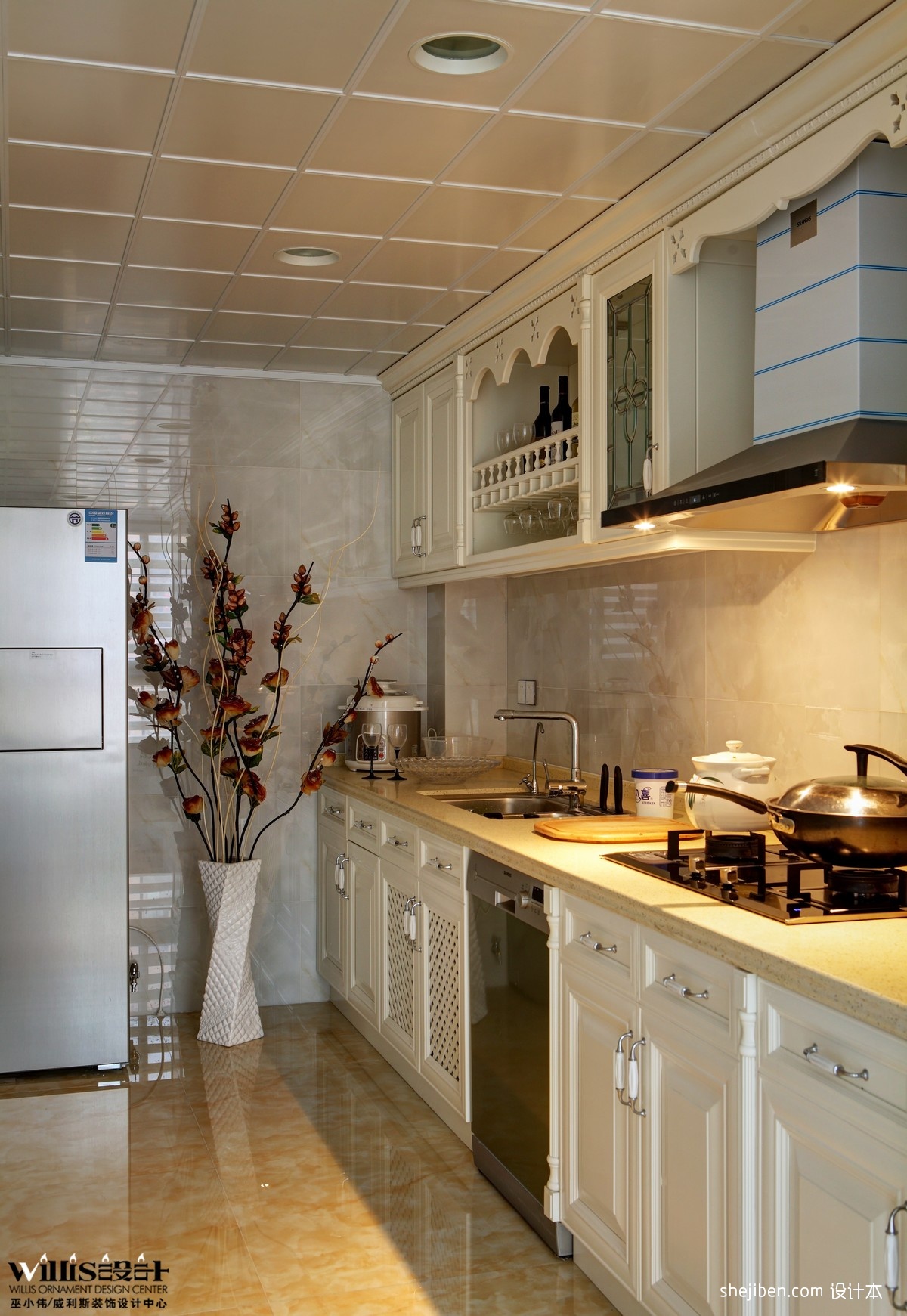 欧式厨房整体橱柜效果图 – 设计本装修效果图
