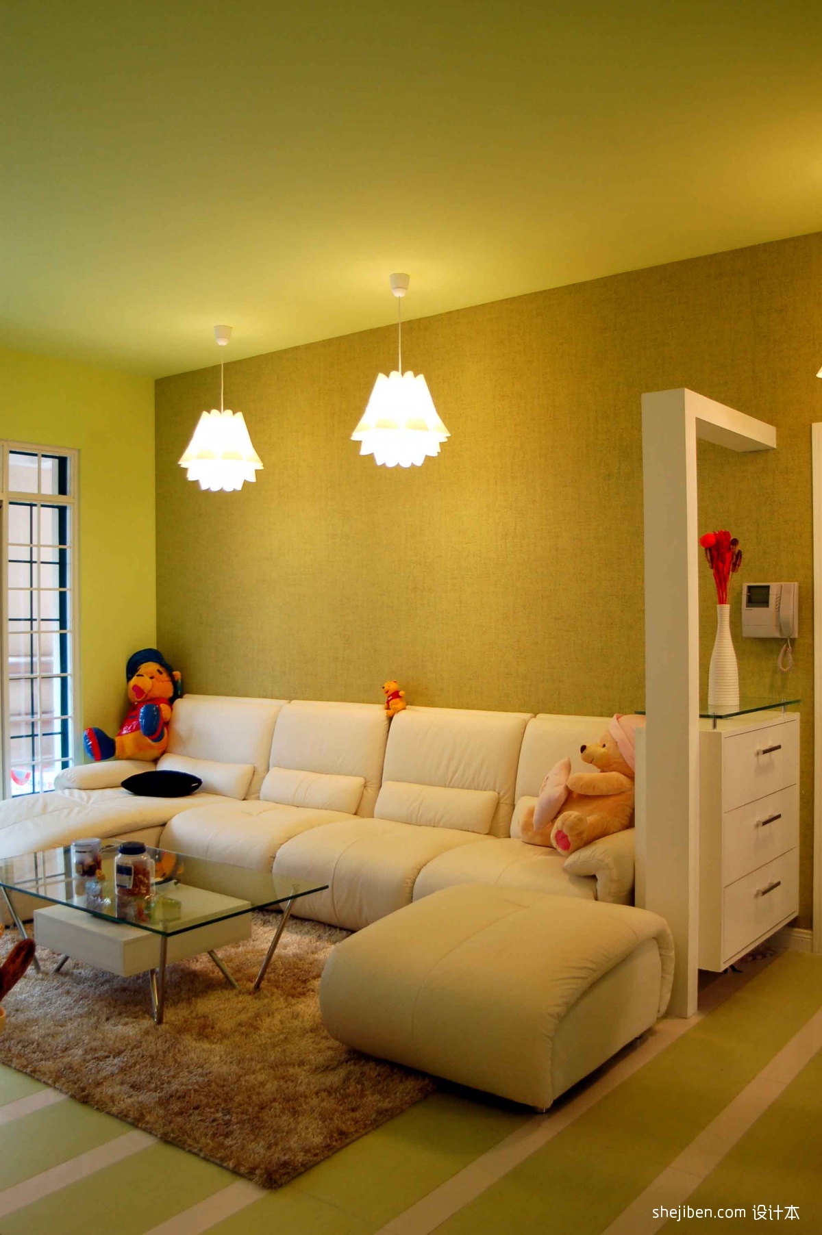 最新美式三居114平米沙发装修设计效果图欣赏_别墅设计图