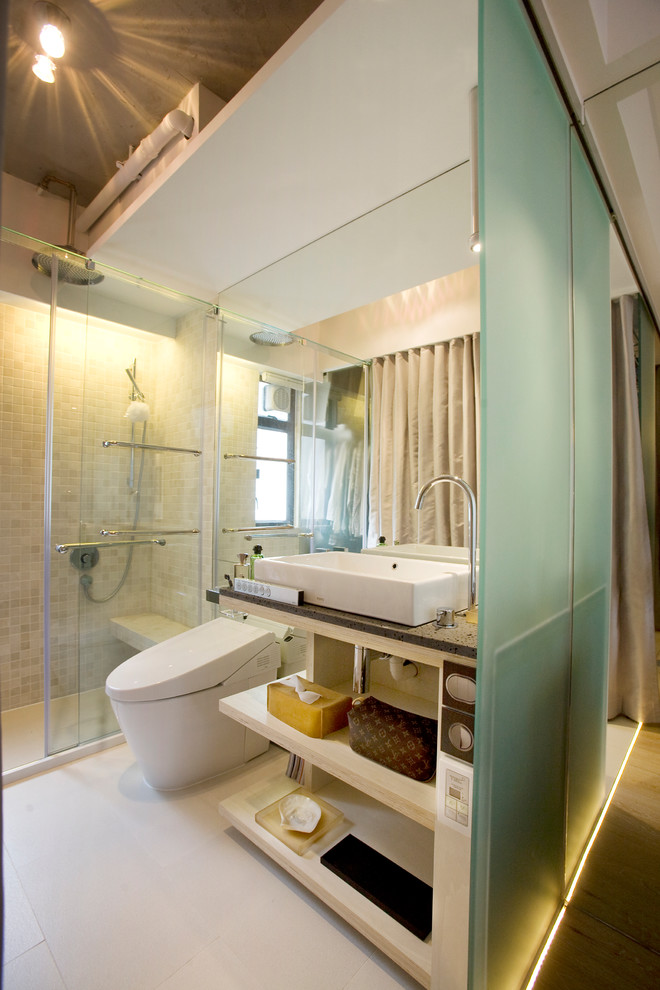 2013现代风格别墅家用卫生间玻璃隔断淋浴房装修效果图欣赏
