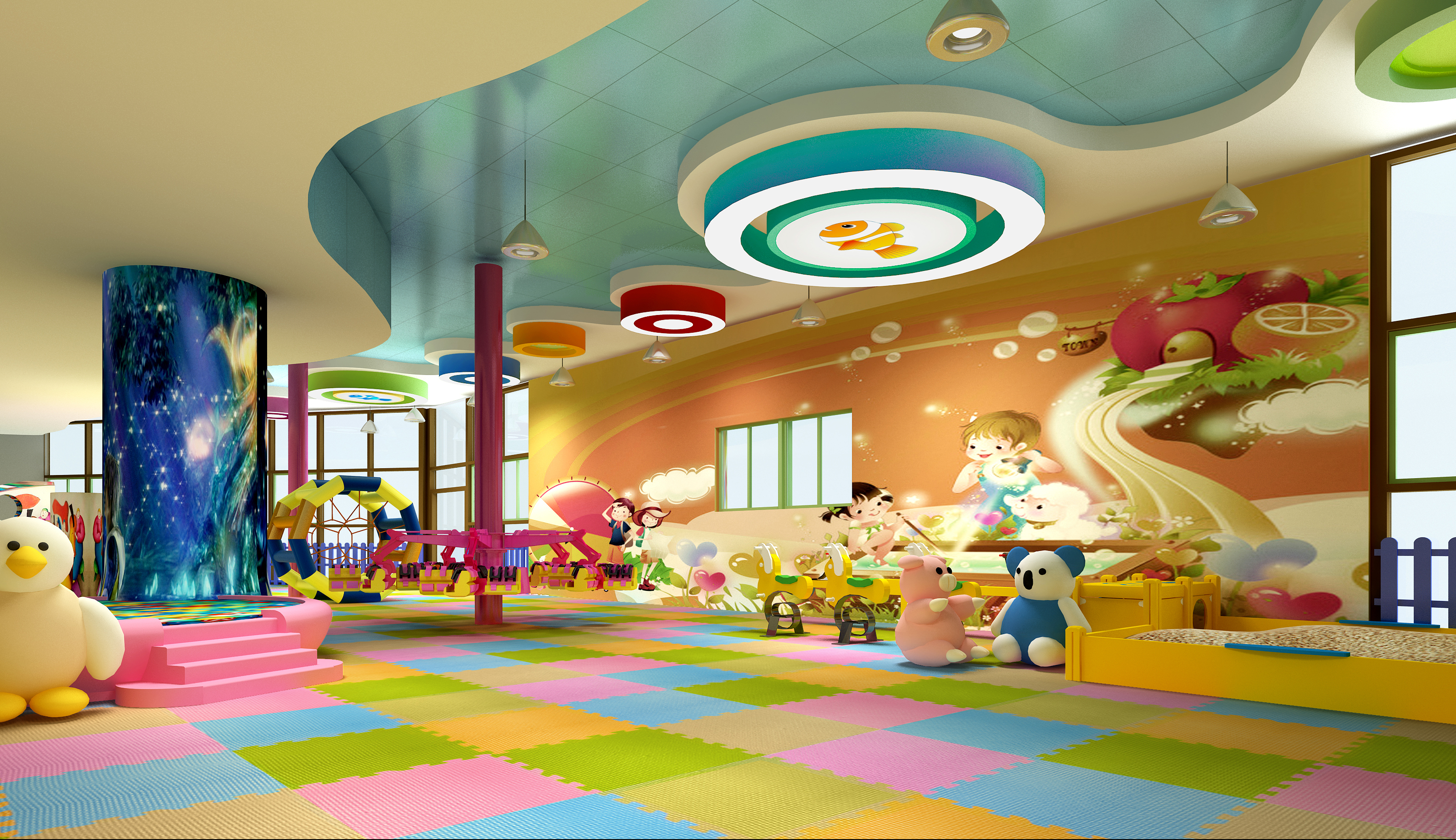 儿童玩耍区|空间|室内设计|李慧啊 - 原创作品 - 站酷 (ZCOOL)