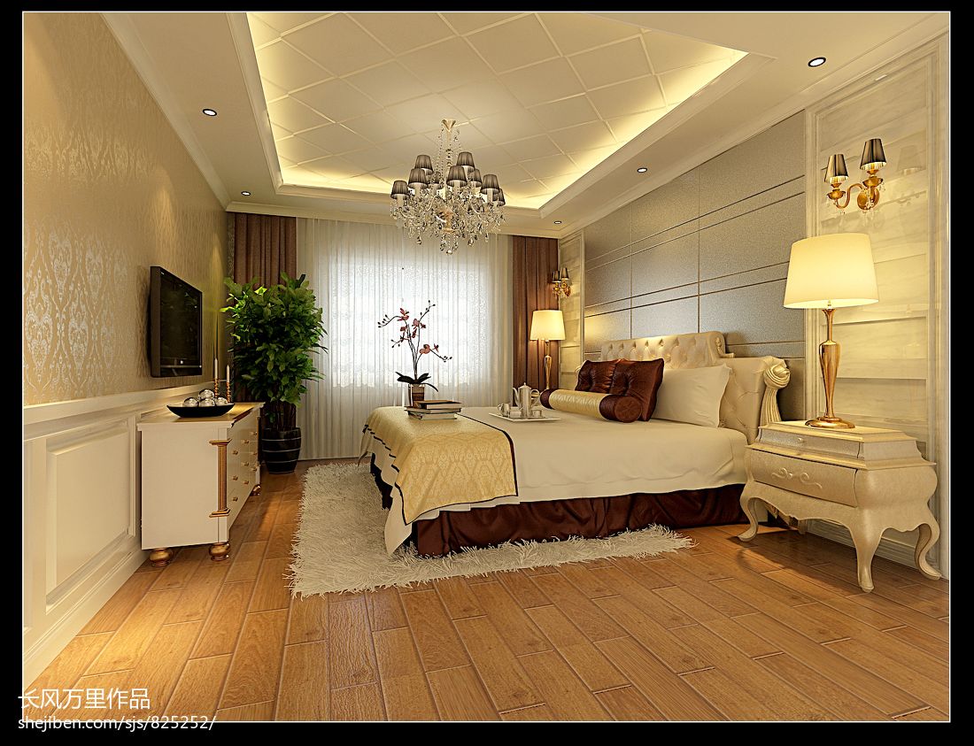 简约家装卧室组合电视柜设计图大全 – 设计本装修效果图