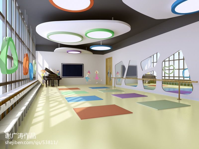幼儿园音体活动室装修效果图 – 设计本装修效