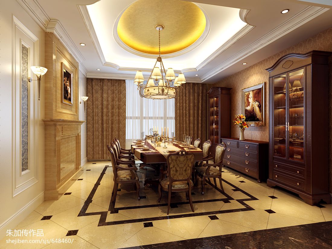 美式别墅客餐厅 - 效果图交流区-建E室内设计网
