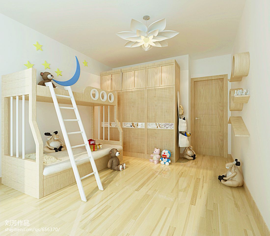 现代风格三室两厅儿童卧室装修效果图_太平洋家居网图库