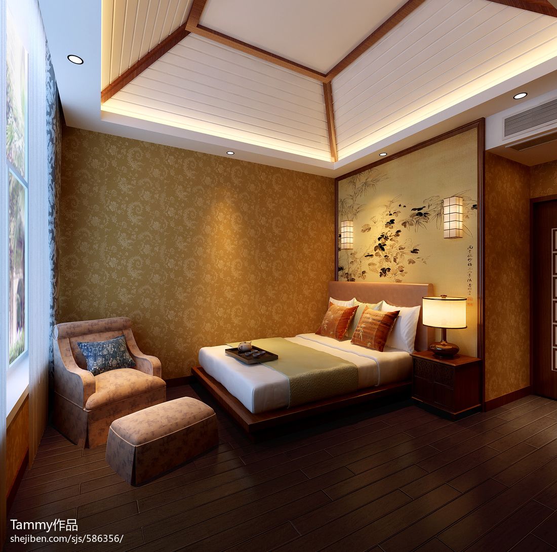 新中式卧室-房屋装修套图-保驾护航装修网