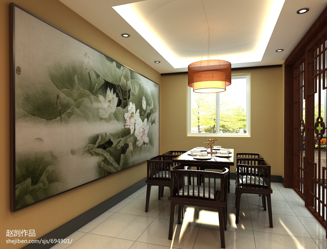 中式餐厅挂画效果图欣赏大全 – 设计本装修效果图