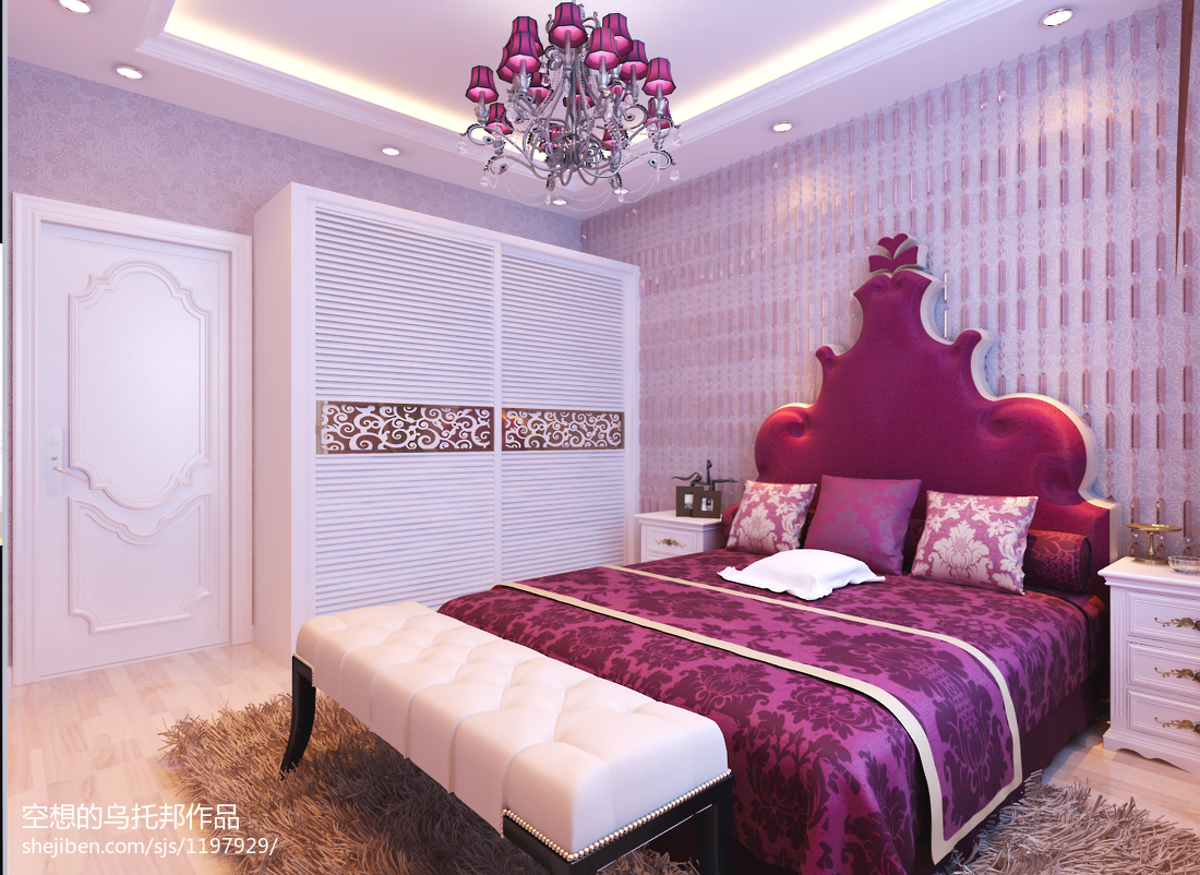 欧式奢华女生卧室设计装修效果图大全2014图片 – 设计本装修效果图
