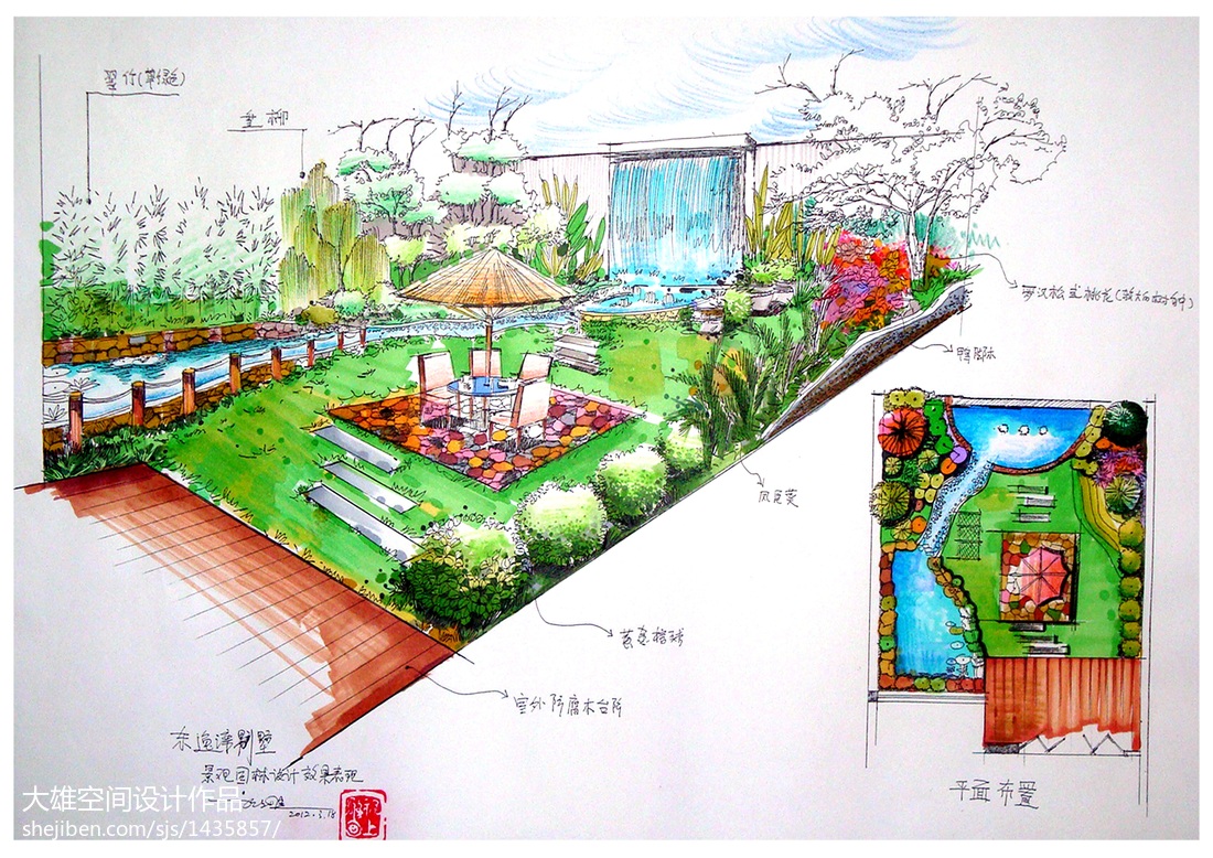 花园设计手绘图片