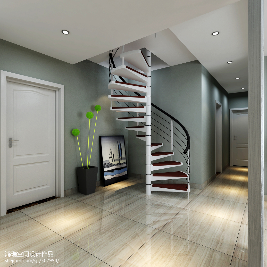 混搭风阁楼楼梯装修效果图 – 设计本装修效果图