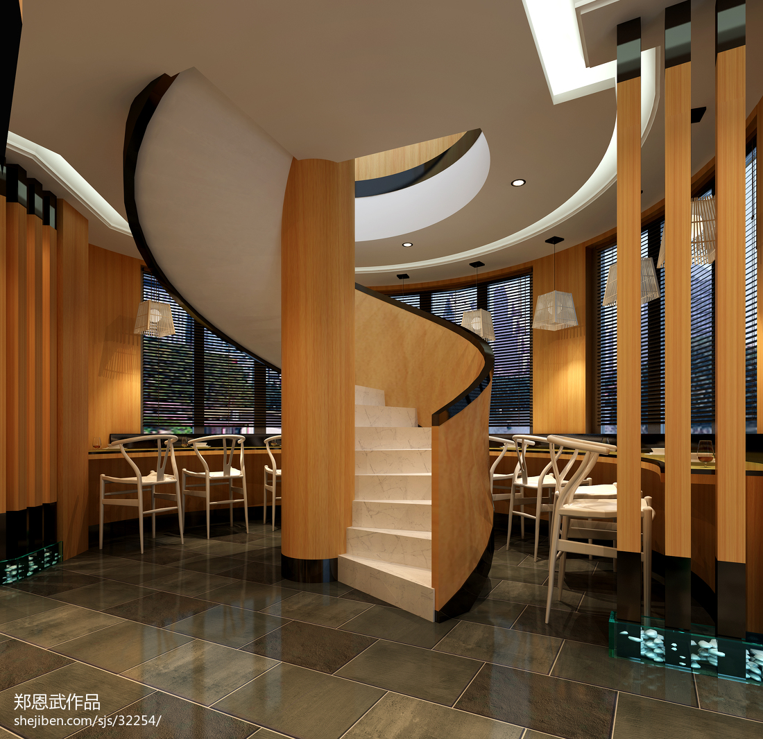 欧式楼梯间餐厅装修设计效果图 – 设计本装修效果图