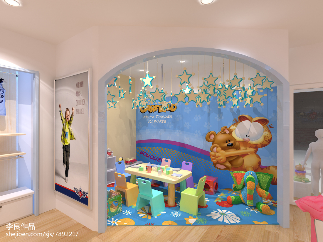 童装专卖店背景墙设计图片 – 设计本装修效果图