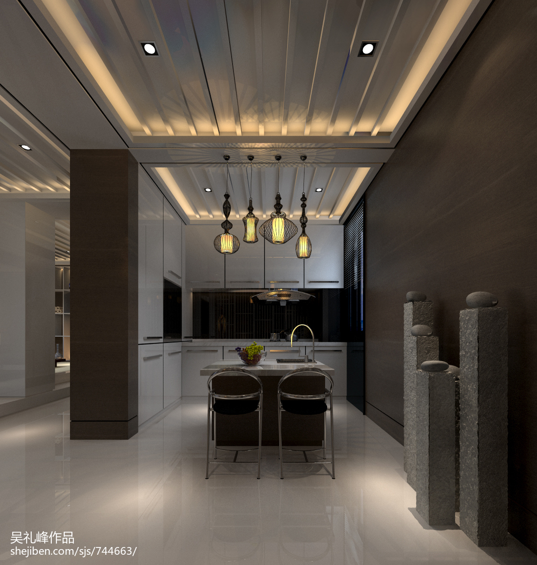 新中式-厨房|空间|家装设计|Aaronin_原创作品-站酷ZCOOL