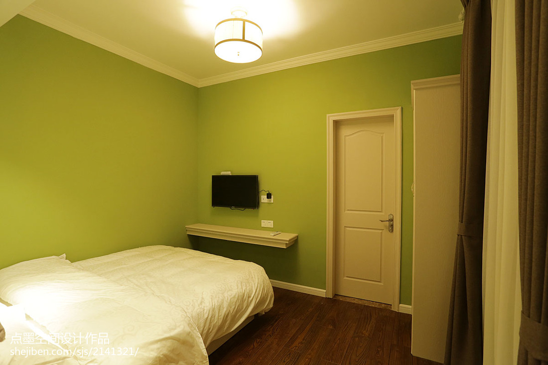 美式卧室墙面漆颜色装修图片 – 设计本装修效