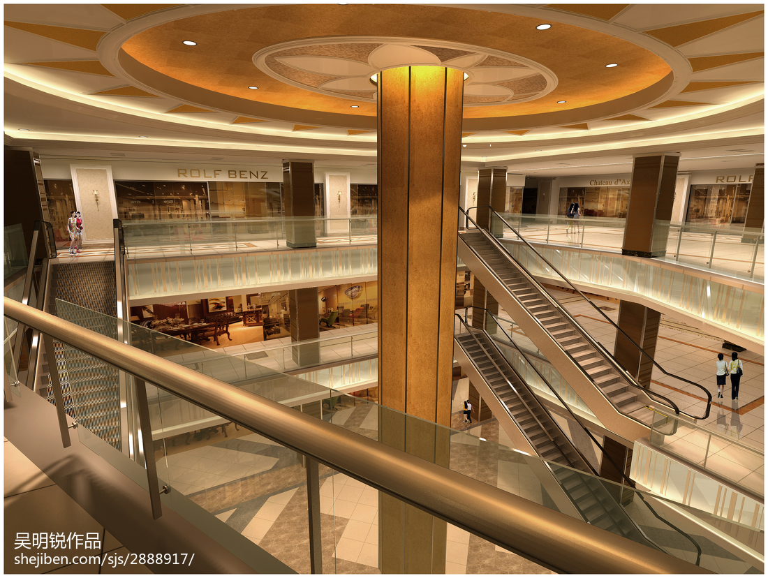 商业电梯厅商场效果图-室内设计-拓者设计吧