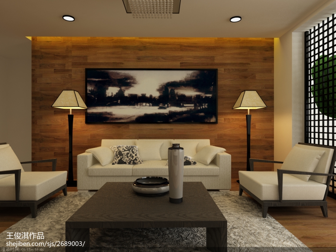 现代混搭风三居室沙发背景墙装修效果图_齐家网装修效果图