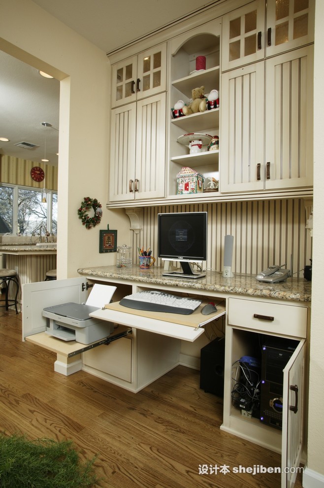 欧美风格家庭台式电脑桌 – 设计本装修效果图