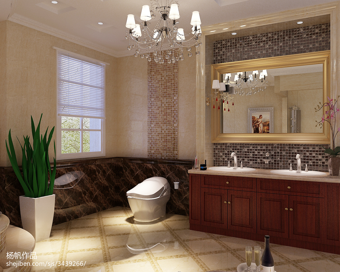 欧式别墅古典浴室柜图片 – 设计本装修效果图
