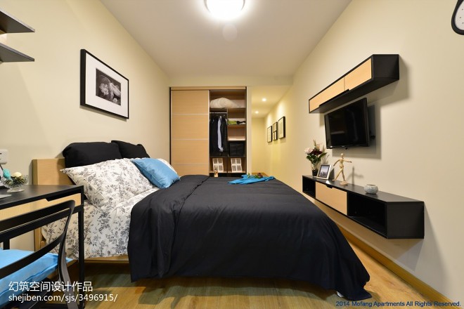 酒店式公寓极小户型-装修设计效果图-幻筑空间设计师
