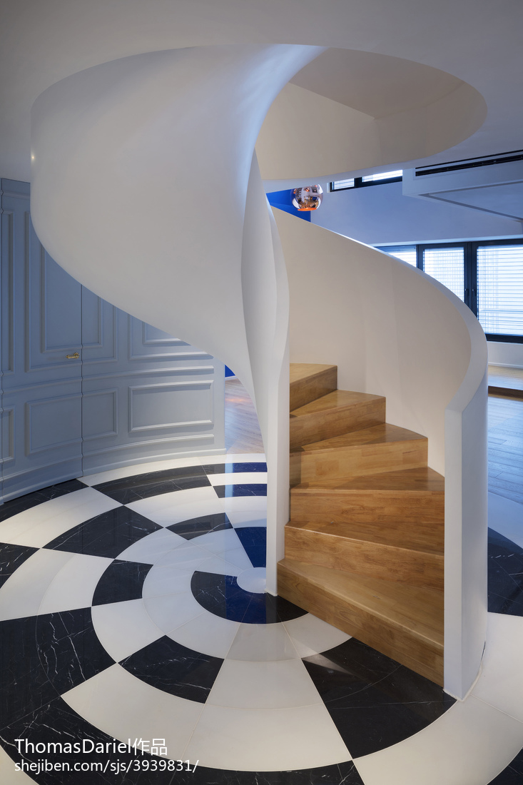 混搭顶层复式公寓楼梯设计效果图 – 设计本装