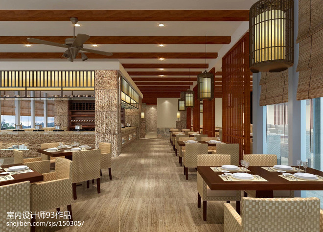 62万元餐饮空间1000平米装修案例_效果图 自助餐厅设计案例效果图