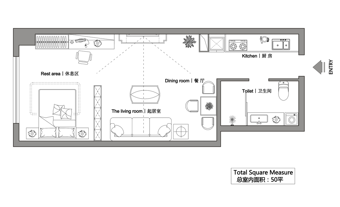 周亮亮设计作品现代50平米单身公寓设计2661630