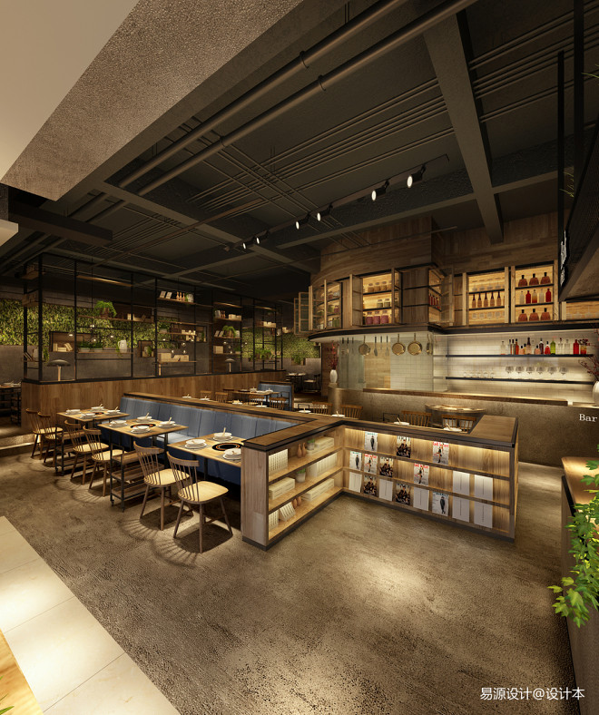 餐饮空间160平米装修案例_效果图 餐厅工装设计|连锁餐厅工装设计