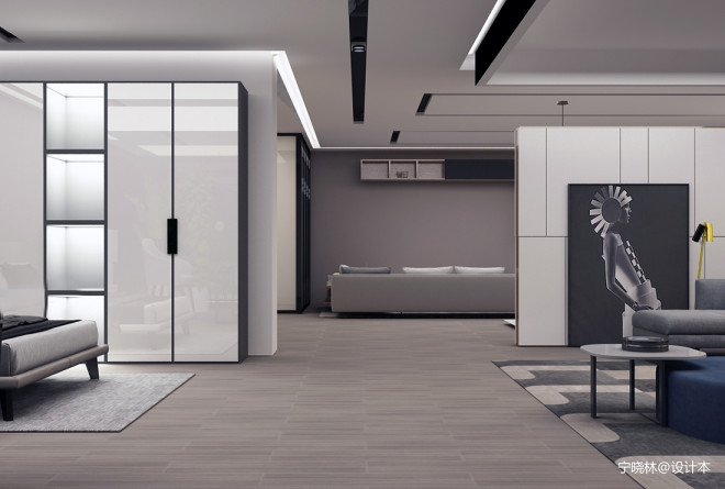 商业展示400平米装修案例_效果图 - 现代家具店面展厅