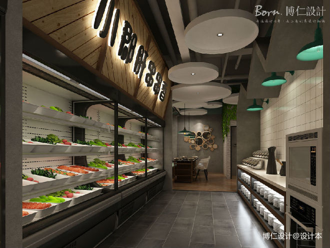 30万元餐饮空间200平米装修案例_效果图 - 南京餐厅装修设计快餐如何