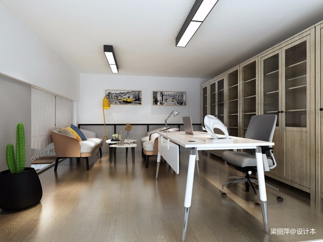办公空间50平米装修案例_效果图 - 办公室设计 - 设计