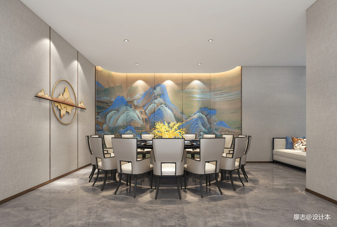 60万元餐饮空间400平米装修案例_效果图 九月楼中式餐厅 设计本