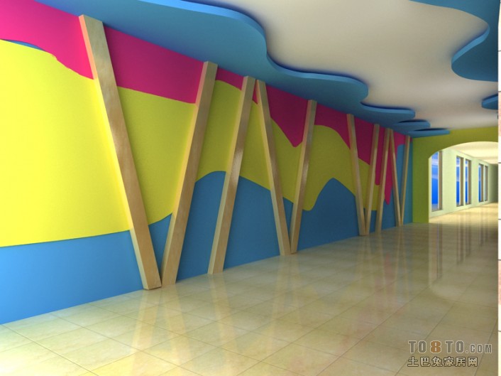 幼儿园室内墙面装饰效果图 – 设计本装修效果