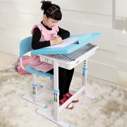 现货!保护儿童可升降小学生学习书桌椅儿童创