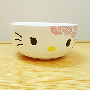 凯蒂hellokitty猫 卡通可爱情侣 儿童餐具 日韩式创意陶瓷碗勺子