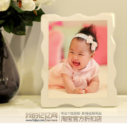 8寸大韩水晶相框定制 宝宝照片定制亚米奇烤瓷