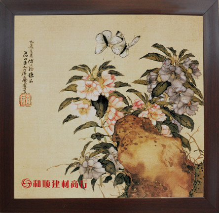 中式花鸟画 挂画客餐厅画有框 金意陶瓷砖画 工