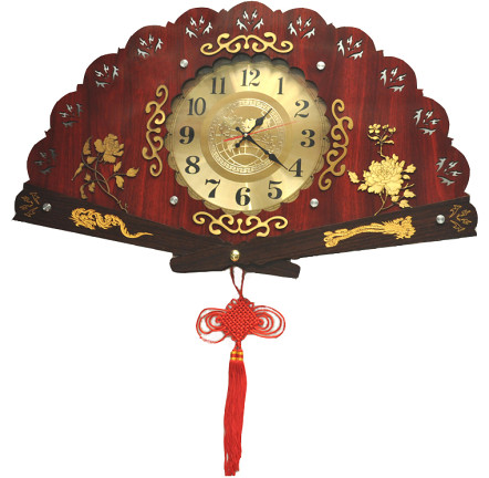 古典挂钟 扇形石英钟 挂钟时尚客厅 中式钟表 丽