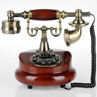 实木电话 仿古电话 复古电话机 欧式时尚座机 旋