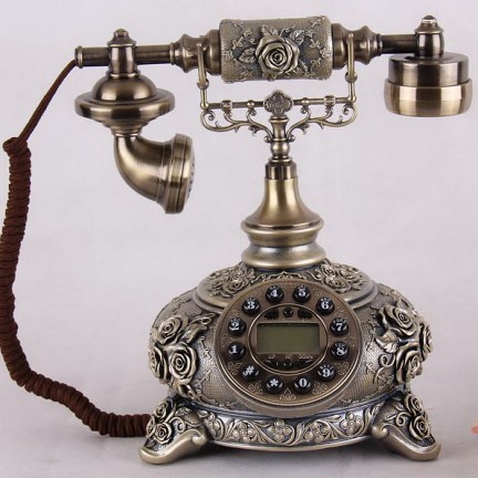 高档欧式仿古座式电话机复古老式工艺电话机蓝