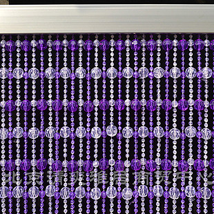 亚克力仿水晶珠子门帘 风水隔断塑料珠帘 紫色