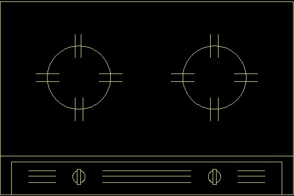 餐具炉具cad平面图块10--CAD图块素材