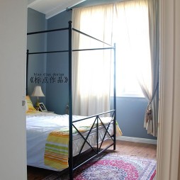 2017美式风格简装家居卧室实木吊顶装修效果图片