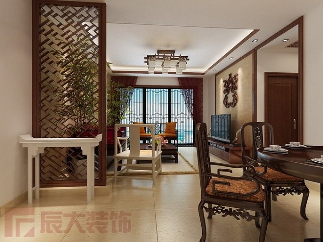 新中式风格黄花梨木家具家居设计装修效