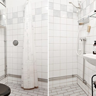 混搭风格简单家居主卫生间有浴室洗手盆镜子装修效果图片