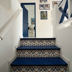 2017地中海风格别墅家装楼梯间过道装饰画装修效果图欣赏