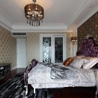 2013欧式风格经典时尚别墅主卧室电视背景墙软包床头背景墙装修效果图片