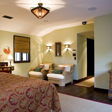 地中海风格样板房卧室与小客厅装修效果图